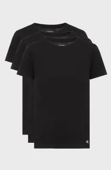 Женская черная футболка (3 шт) COTTON Черный XS Calvin Klein LV00QS7485