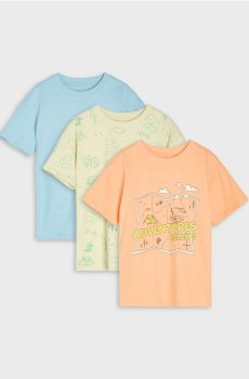 Бавовняні футболки 3 pack - кораловий