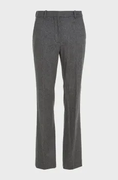 Женские темно-серые шерстяные брюки FLANNEL WOOL SLIM STRAIGHT PANTS Серый 38 Calvin Klein K20K205962