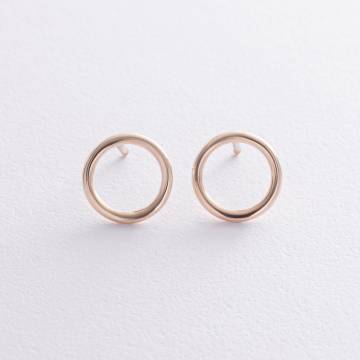 Золотые серьги "Круговорот" (1.25 см) с06694 Золотые серьги "Круговорот" (1.25 см) с06694