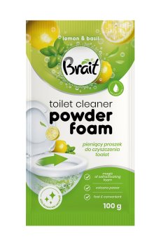Средство для чистки унитаза Brait Toilet Cleaner Powder Foam Lemon & Basil, 100 г