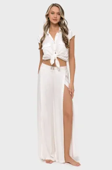 Женские белые брюки Белый L MARC&ANDRE BR25-05-PA