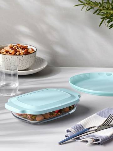 Жаростійкий посуд з кришкою - light blue Жаростійкий посуд з кришкою - light blue