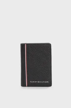 Мужской черный кожаный кошелек TH CORP BIFOLD Черный ONESIZE Tommy Hilfiger AM0AM13046