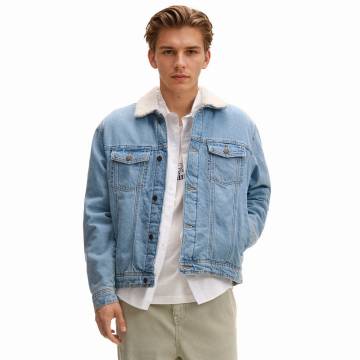 Cropp - Джинсова куртка на штучному хутрі - синій Cropp - Джинсова куртка на штучному хутрі - синій