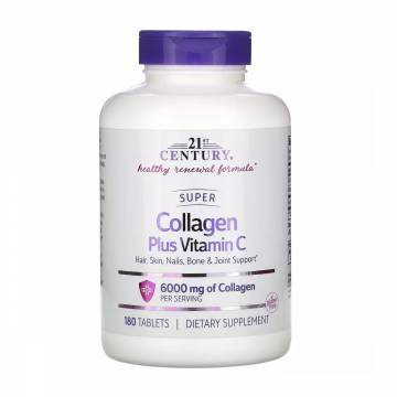 Коллаген с витамином-C 21st Century Super Collagen Plus Vitamin C, 180 таблеток Коллаген с витамином-C 21st Century Super Collagen Plus Vitamin C, 180 таблеток