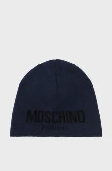Женская темно-синяя шерстяная шапка Синий ONESIZE Moschino 60046 - M5274