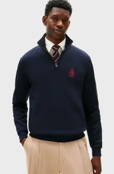 Мужская темно-синяя спортивная кофта CREST GIFTING INTECHNO MOCKNECK Синий M Tommy Hilfiger MW0MW42855