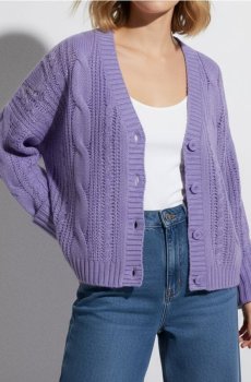 Ажурний светр - пурпуровий