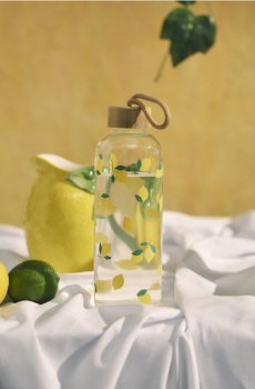 Пляшка з лимонним мотивом - різнобарвний