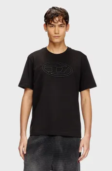 Мужская черная футболка Черный L Diesel A17402 0NJBM