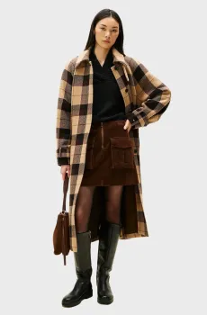 Женское шерстяное пальто в клетку CHECK Разноцветный M-L Tommy Hilfiger WW0WW46870