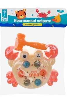 Игрушка логика-стукалка Країна Іграшок Играй и учись Неугомонные зверушки Крабик, с молотком, от 3 лет, 21*6*24.5 см (PL-725-34)