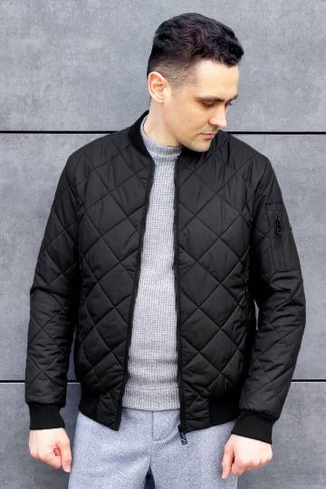 Мужской бомбер в черном цвете SB-25257-black Мужской бомбер в черном цвете SB-25257-black