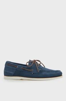 Мужские синие замшевые топсайдеры BOAT Синий 40 Tommy Hilfiger FM0FM05387