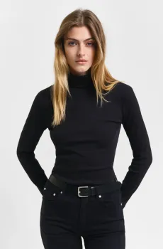 Женский черный гольф SLIM RIB Черный S Gant 4200764