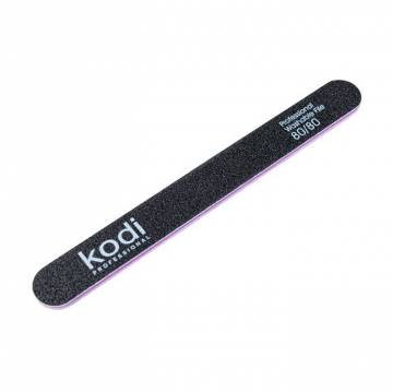 Пилка для ногтей Kodi Professional 80/80 грит прямая, черная, 178*19*4 мм Пилка для ногтей Kodi Professional 80/80 грит прямая, черная, 178*19*4 мм