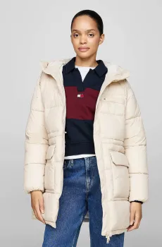 Женская белая куртка TJW MIDI VAIL PUFFER Белый M Tommy Jeans DW0DW18842