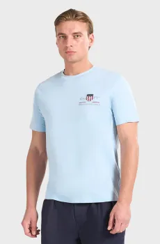 Мужская голубая футболка REG ARCHIVE SHIELD Голубой S Gant 2067004