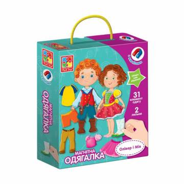 Игра настольная Vladi Toys Оливер и Мия, магнитная одевалка, 18*5*23 см, от 3 лет, 33 элемента (VT3702-12) Игра настольная Vladi Toys Оливер и Мия, магнитная одевалка, 18*5*23 см, от 3 лет, 33 элемента (VT3702-12)