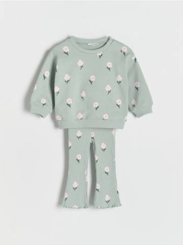 Reserved - GIRLS` JOGGING TOP & TROUSERS - блідо-зелений - 703EG-07X Reserved - GIRLS` JOGGING TOP & TROUSERS - блідо-зелений - 703EG-07X