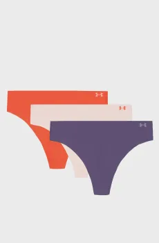 Женские трусики (3 шт) UA PURE STRETCH NO SHOW THONG Разноцветный XL Under Armour 1383893-520