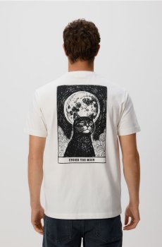 Reserved - Футболка regular із принтом на спині - кремовий - 499EX-01X