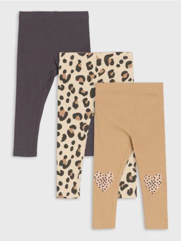 Легінси, 3 пари - нюдовий