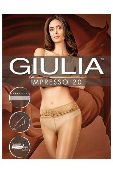 Классические колготки женские Giulia Impresso с кружевным поясом, 20 DEN, Nero, размер 3