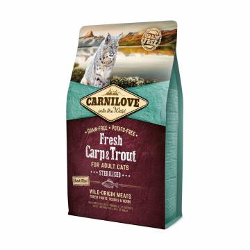 Сухой корм для стерилизованных кошек Carnilove Fresh Carp & Trout с карпом и форелью, 2 кг Сухой корм для стерилизованных кошек Carnilove Fresh Carp & Trout с карпом и форелью, 2 кг