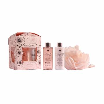 Набор Grace Cole The Luxury Bathing Orange Blossom & Vanilla (гель для душа, 100 мл + лосьон для тела, 100 мл + мочалка, 1 шт)