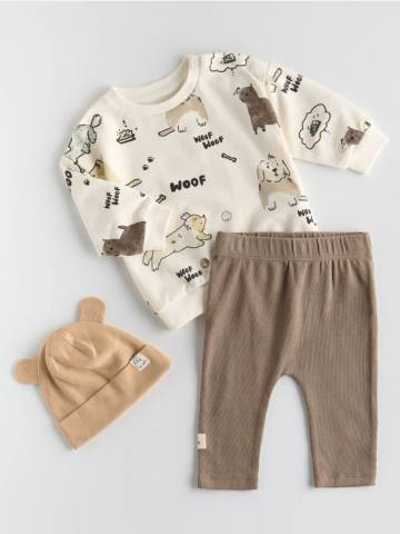 Reserved - Бавовняний комплект - кавовий - 381FP-84X