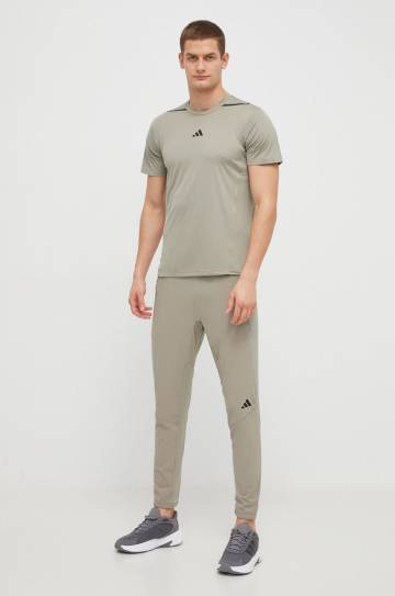 Штаны для тренировок adidas Performance D4T цвет зелёный однотонные Штаны для тренировок adidas Performance D4T цвет зелёный однотонные