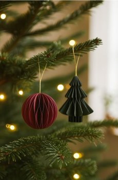 Паперові різдвяні кульки, набір із 4 штук - різнобарвний