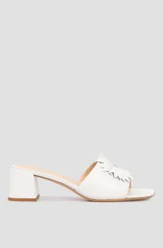 Женские белые кожаные мюли Белый 38 Baldinini D5E022P5NAPP;9001