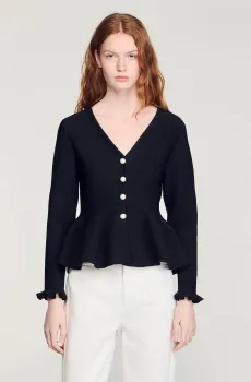 Женский черный кардиган Черный XS Sandro SFPCA01364_Black