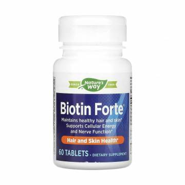 Биотин Natures Way Biotin Forte Extra Strength 5 мг, 60 таблеток Биотин Natures Way Biotin Forte Extra Strength 5 мг, 60 таблеток
