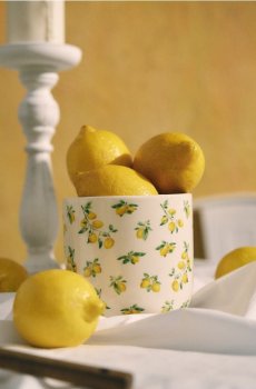 Горщик із лимонним візерунком - білий