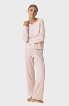 Женская розовая пижама (джемпер, брюки) Розовый S womensecret 4752528