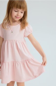 Reserved - Бавовняна сукня з вишивкою - пастельний рожевий - 289IB-03X