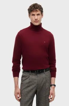 Мужской бордовый гольф PIMA ORG CTN CASHMERE ROLL NECK Бордовый XXL Tommy Hilfiger MW0MW28048