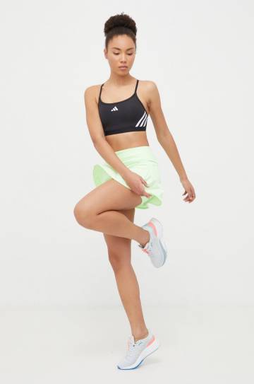 Спортивная юбка adidas Performance цвет зелёный mini расклешённая Спортивная юбка adidas Performance цвет зелёный mini расклешённая