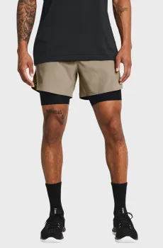 Мужские бежевые шорты UA Vanish Elite 2in1 Short Бежевый XXL Under Armour 1378604-203