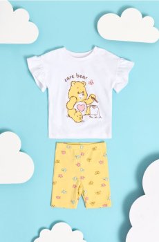 Комплект із топа з велосипедними шортами Care Bear - жовтий