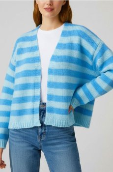 Смугастий кардиган - синій