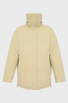 Женский бежевый пуховик Бежевый M DKNY D2G4A179