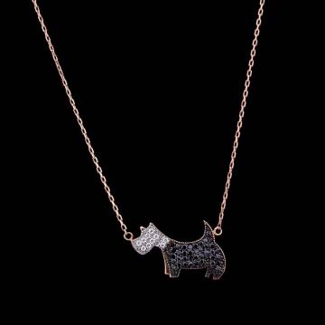 Золотое колье "Друг человека" с фианитами ц00254 Золотое колье "Друг человека" с фианитами ц00254
