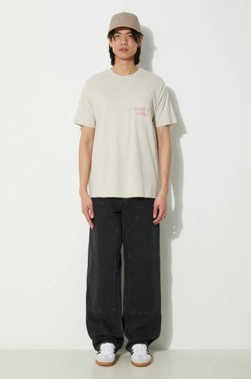 Хлопковая футболка Universal Works Print Pocket Tee мужская цвет бежевый с принтом 30611.DRIFTWOOD Хлопковая футболка Universal Works Print Pocket Tee мужская цвет бежевый с принтом 30611.DRIFTWOOD