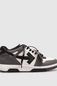 Серые кожаные кроссовки Out Of Office с логотипом