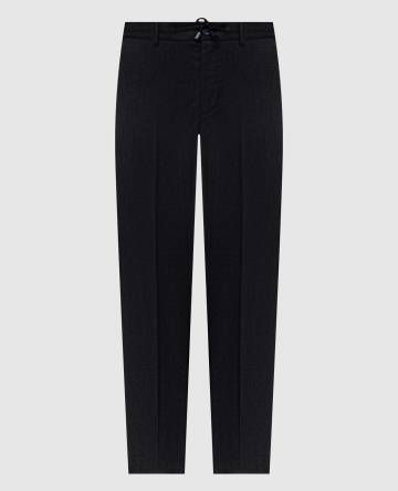 Серые брюки из шерсти с логотипом Серые брюки из шерсти с логотипом